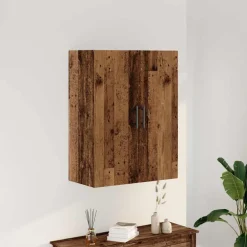 vidaXL Armarios Y Almacenamiento-Armario de pared madera de ingeniería envejecida 69,5x34x90 cm