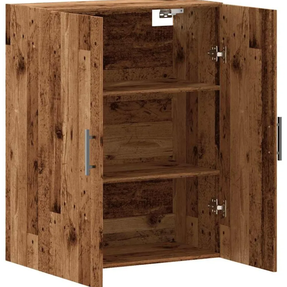 vidaXL Armarios Y Almacenamiento-Armario de pared madera de ingeniería envejecida 69,5x34x90 cm
