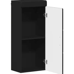 vidaXL Armario de pared para baño TULUM 37 x 24,5 x 86 cm Negro Discount