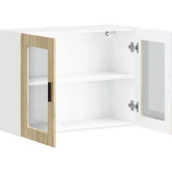vidaXL Armarios Y Almacenamiento-Armario de pared para cocina puerta cristal Porto roble sonoma