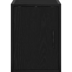 vidaXL Almacenamiento Industrial-Armario de pared para garaje madera de ingeniería negra