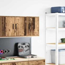 vidaXL Armario de pared para garaje madera ingeniería Madera antigua Clearance