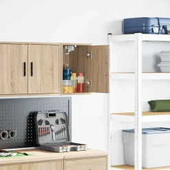 vidaXL Almacenamiento Industrial-Armario de pared para garaje madera de ingeniería