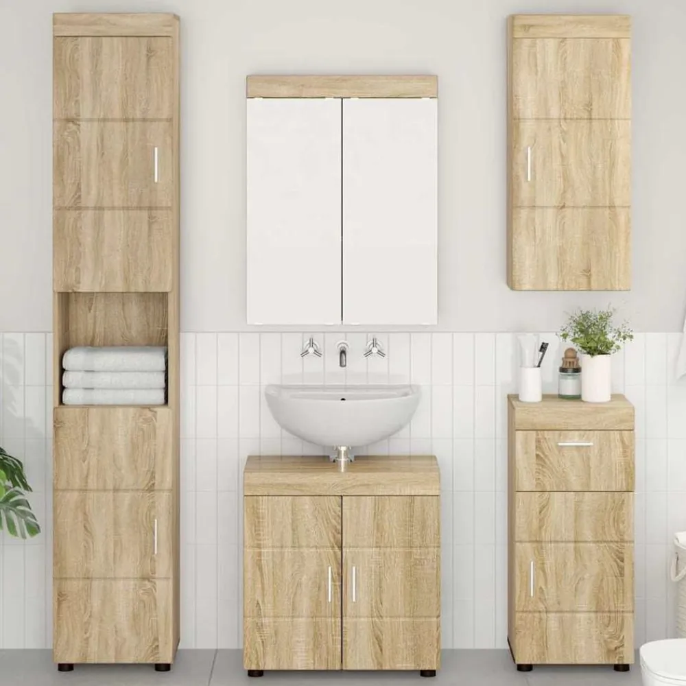 vidaXL Armarios Y Almacenamiento-Armario de pared para baño TULUM 37 x 24,5 x 86 cm