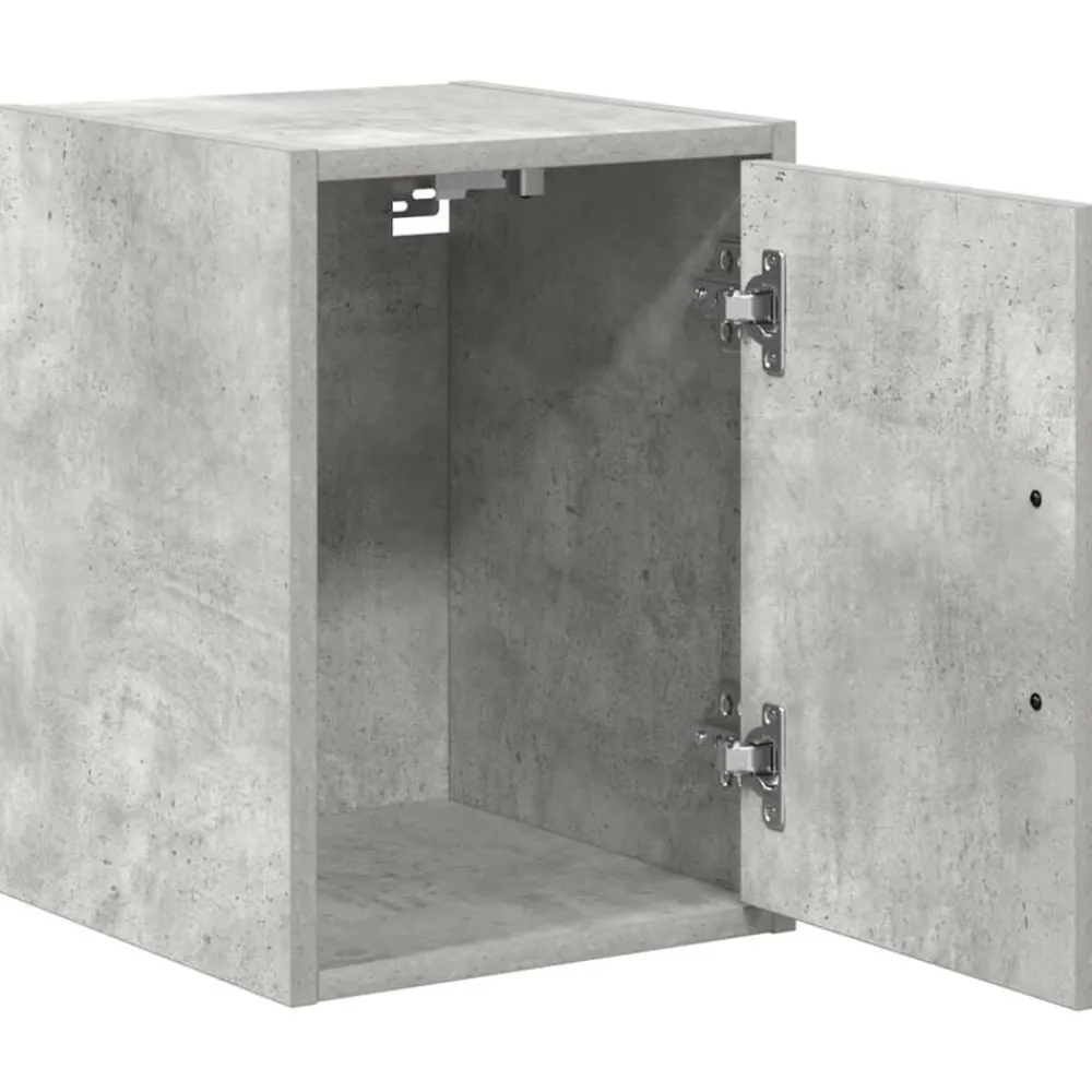 vidaXL Almacenamiento Industrial-Armario de pared para garaje madera de ingeniería gris hormigón