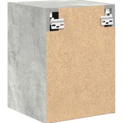 vidaXL Almacenamiento Industrial-Armario de pared para garaje madera de ingeniería gris hormigón