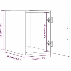 vidaXL Armario de pared 30 x 42.5 x 39.5 cm Roble negro New