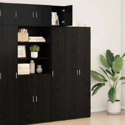 vidaXL Armario de pared 30 x 42.5 x 39.5 cm Roble negro New