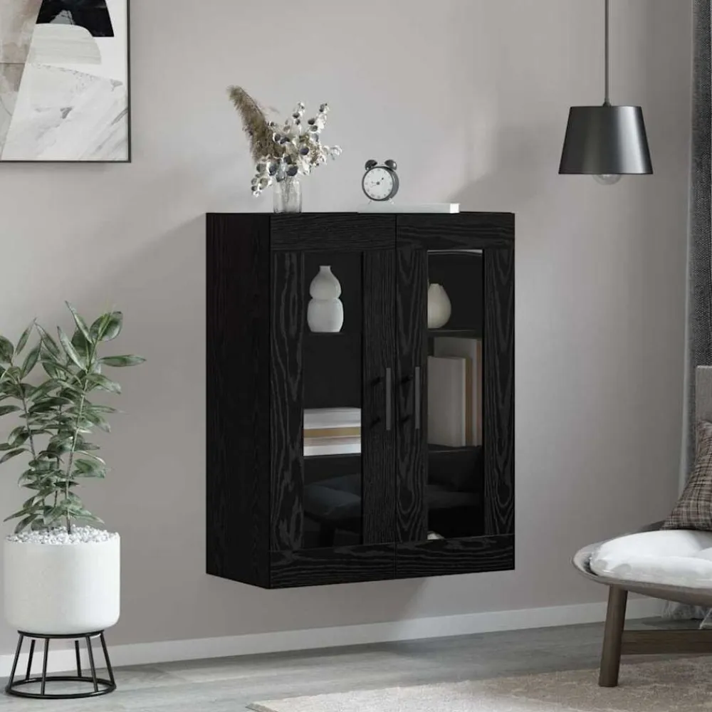 vidaXL Armario de pared 69.5 x 34 x 90 cm Roble negro Clearance