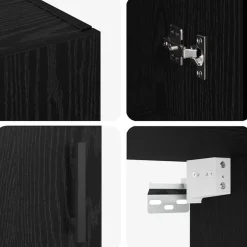 vidaXL Armario de pared 69.5 x 34 x 90 cm Roble negro Clearance