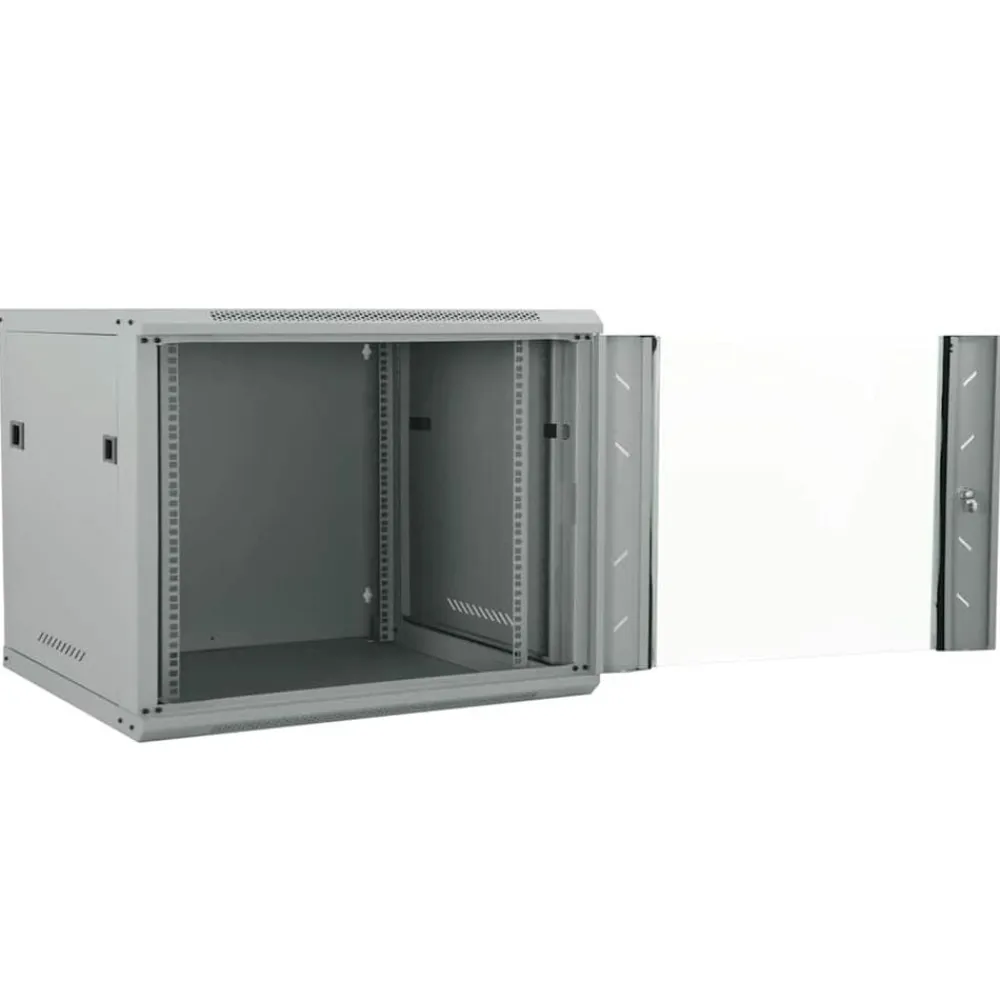 vidaXL Armario de red con almacenamiento 60 x 60 x 50 cm Acero Gris Outlet