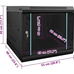 vidaXL Electrónica-Armario de red con almacenamiento 53 x 60 x 45 cm Acero