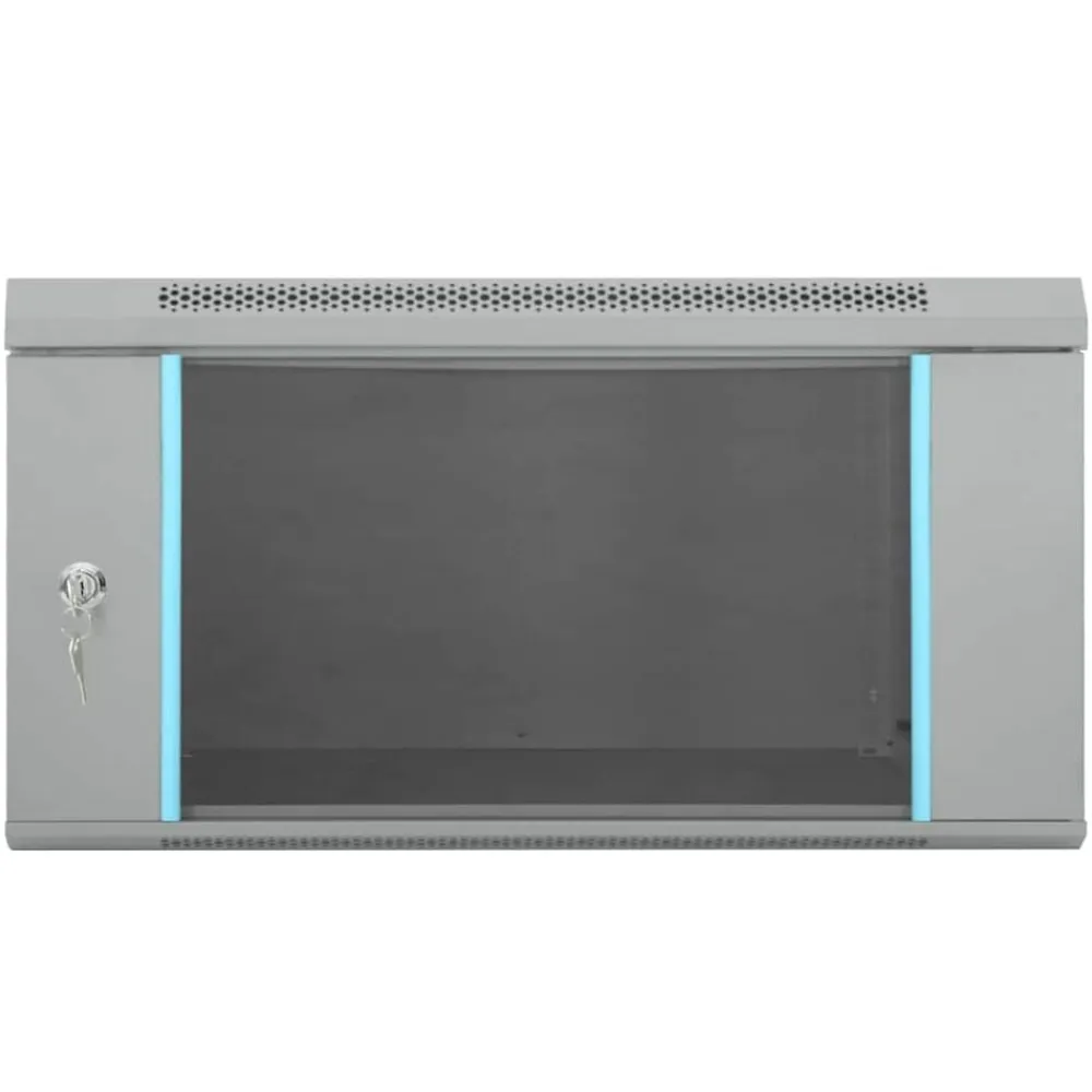 vidaXL Armario de red con almacenamiento 60 x 60 x 35 cm Acero Gris New