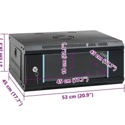 vidaXL Electrónica-Armario de red con almacenamiento 53 x 45 x 21 cm Acero