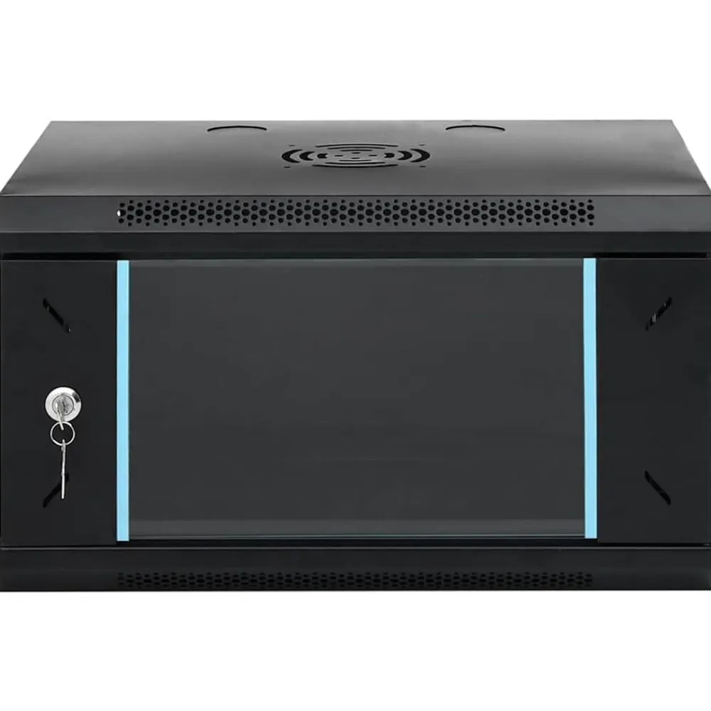 vidaXL Armario de red con almacenamiento 53 x 45 x 30 cm Acero Negro Discount