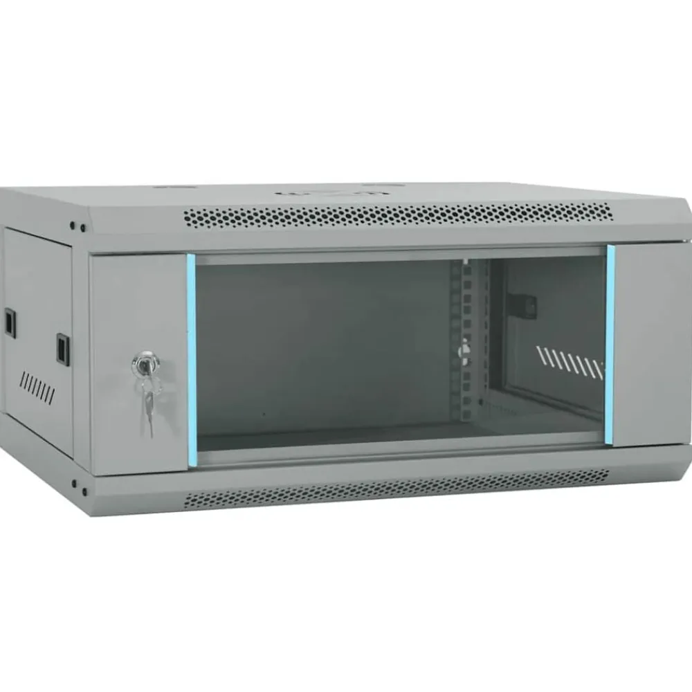 vidaXL Armario de red con almacenamiento 60 x 35 x 28 cm Acero Gris Clearance