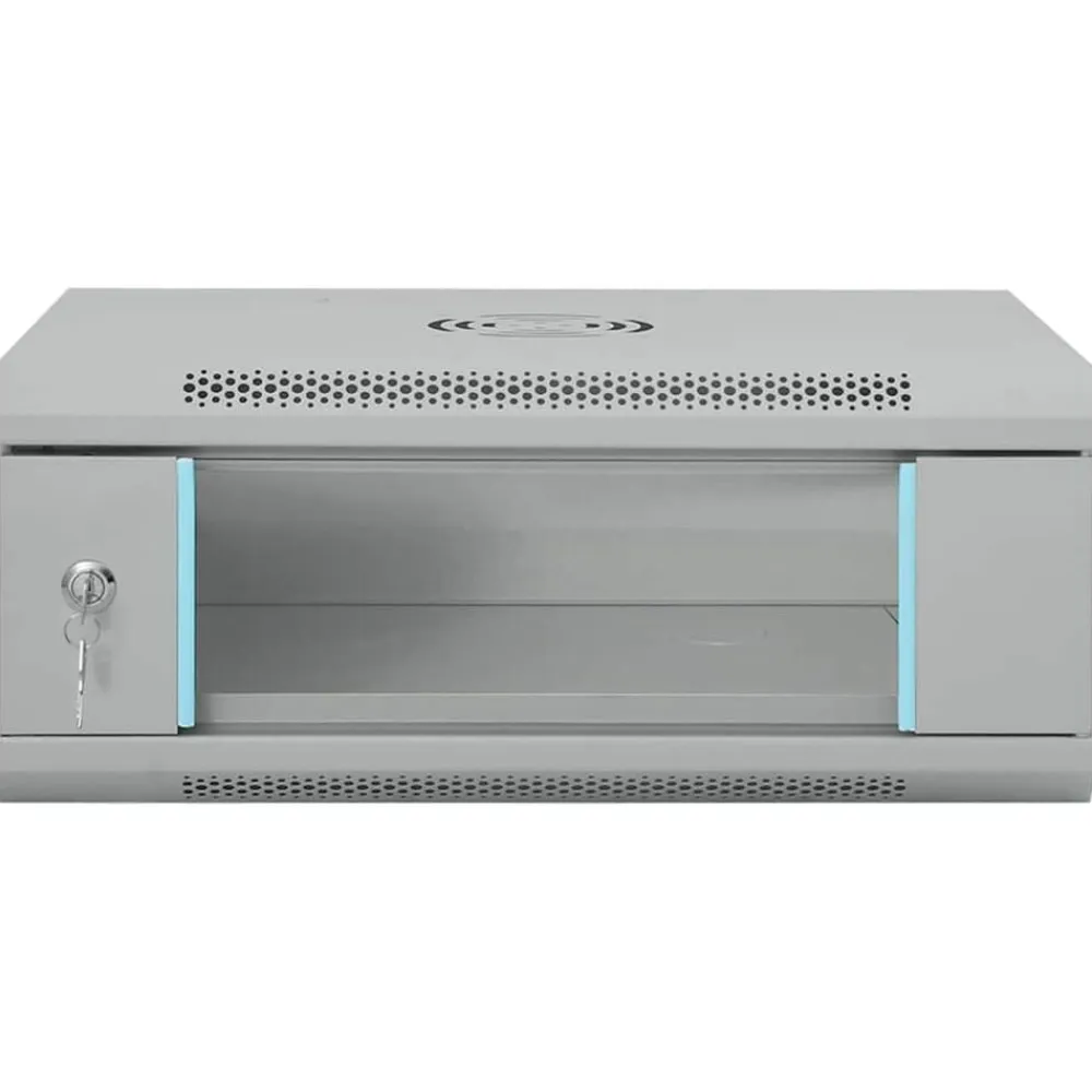 vidaXL Armario de red con almacenamiento 53 x 35 x 21 cm Acero Gris Hot