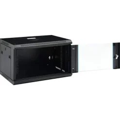 vidaXL Armario de red de pared 6U 19" IP20 600x450x350 mm Negro New