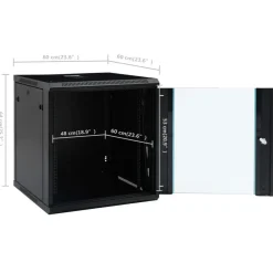 vidaXL Electrónica-Armario de red de pared 12U 19