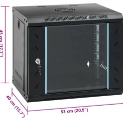 vidaXL Electrónica-Armario de red de pared 9U de 19