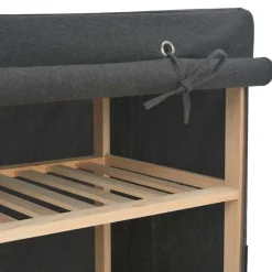 vidaXL Armario de tela 200x40x170 cm Gris Outlet