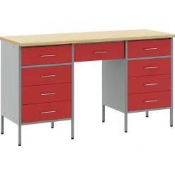vidaXL Accesorios De Bricolaje-Armario de trabajo 3 pcs Madera Ingenierizada y Acero
