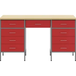 vidaXL Accesorios De Bricolaje-Armario de trabajo 3 pcs Madera Ingenierizada y Acero