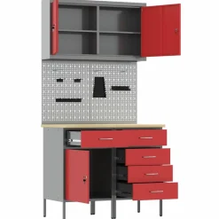vidaXL Accesorios De Bricolaje-Armario de trabajo 5 pcs Madera Ingenierizada y Acero