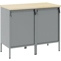 vidaXL Armario de trabajo 2 pcs y Gris 100 x 55 x 85 cm Negro Discount
