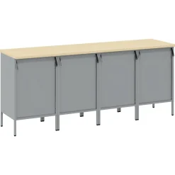 vidaXL Armario de trabajo con cajón 4 pcs y Gris 200 x 55 x 85 cm Rojo Online