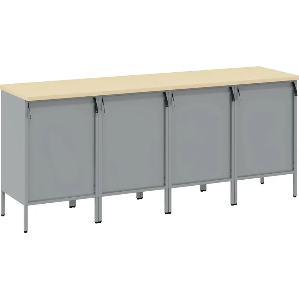 vidaXL Armario de trabajo con cajón 4 pcs y Gris 200 x 55 x 85 cm Rojo Online