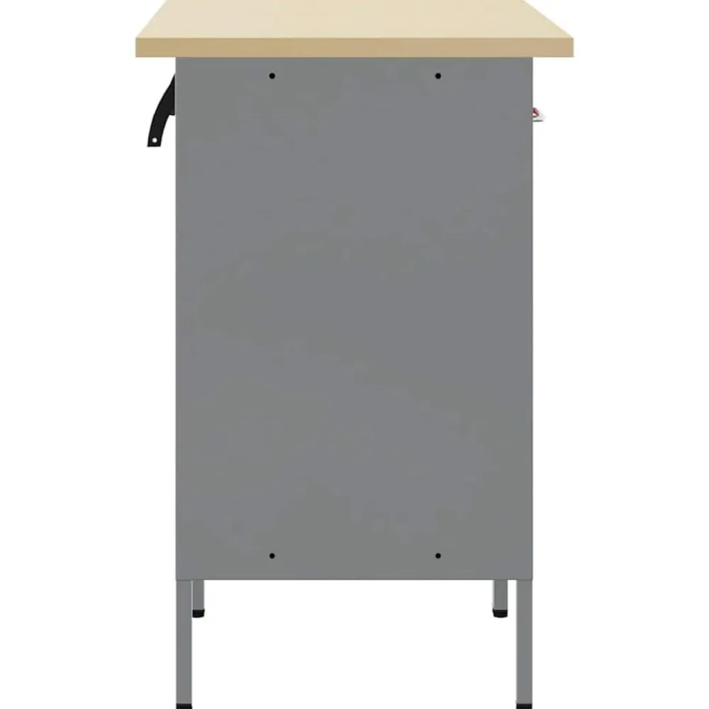 vidaXL Accesorios De Bricolaje-Armario de trabajo con cajón 2 pcs y Gris 100 x 55 x 85 cm