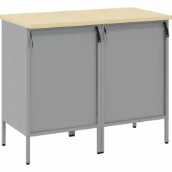 vidaXL Accesorios De Bricolaje-Armario de trabajo con cajón 2 pcs y Gris 100 x 55 x 85 cm