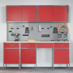 vidaXL Accesorios De Bricolaje-Armario de trabajo 10 pcs Madera Ingenierizada y Acero