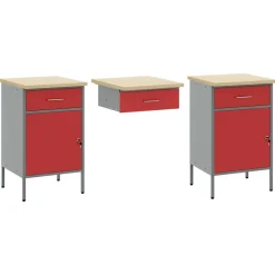 vidaXL Accesorios De Bricolaje-Armario de trabajo 10 pcs Madera Ingenierizada y Acero