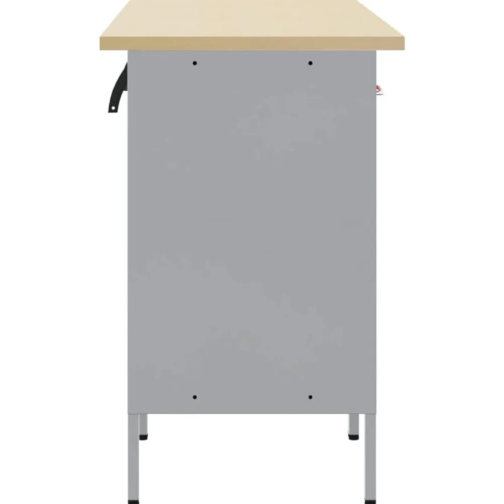 vidaXL Armario de trabajo con cajón 3 pcs y Gris 150 x 55 x 85 cm Rojo Clearance