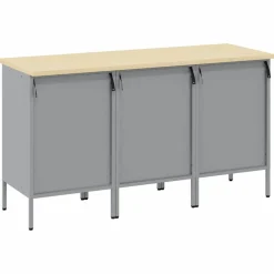 vidaXL Armario de trabajo con cajón 3 pcs y Gris 150 x 55 x 85 cm Rojo Clearance