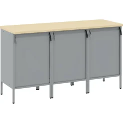 vidaXL Armario de trabajo 3 pcs y Gris 150 x 55 x 85 cm Negro Clearance