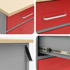 vidaXL Accesorios De Bricolaje-Armario de trabajo 5 pcs Madera Ingenierizada y Acero