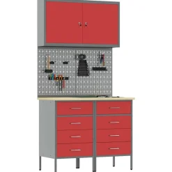 vidaXL Accesorios De Bricolaje-Armario de trabajo 5 pcs Madera Ingenierizada y Acero