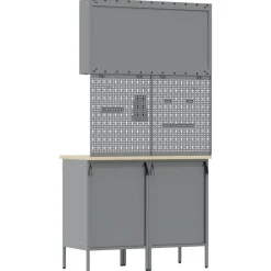 vidaXL Accesorios De Bricolaje-Armario de trabajo 5 pcs Madera Ingenierizada y Acero