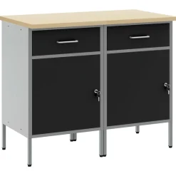 vidaXL Armario de trabajo 2 pcs y Gris 100 x 55 x 85 cm Negro Online