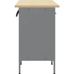 vidaXL Armario de trabajo con cajón 3 pcs y Gris 150 x 55 x 85 cm Rojo