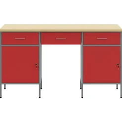 vidaXL Armario de trabajo 3 pcs Madera Ingenierizada y Acero Rojo Outlet