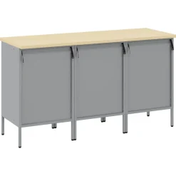 vidaXL Armario de trabajo 3 pcs y Gris 150 x 55 x 85 cm Negro Best