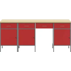 vidaXL Accesorios De Bricolaje-Armario de trabajo 4 pcs Madera Ingenierizada y Acero