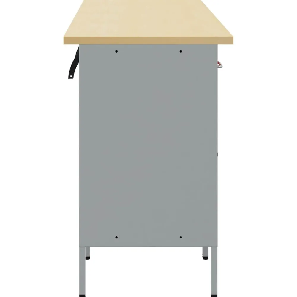 vidaXL Accesorios De Bricolaje-Armario de trabajo con cajón 4 pcs y Gris 200 x 55 x 85 cm