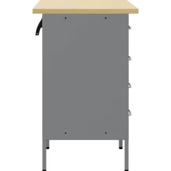 vidaXL Armario de trabajo con cajón 2 pcs y Gris 100 x 55 x 85 cm Rojo Best