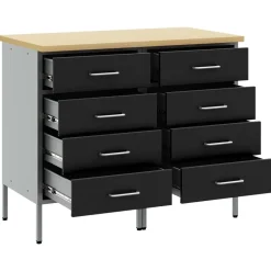 vidaXL Armario de trabajo 2 pcs y Gris 100 x 55 x 85 cm Negro Clearance