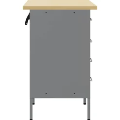 vidaXL Armario de trabajo 2 pcs y Gris 100 x 55 x 85 cm Negro Clearance